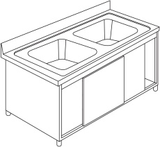 Doppelspülschrank 7LAS2V-120-140