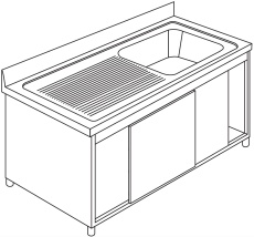 Spülschrank 7LAS1GS (Tropffläche links)