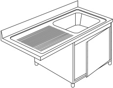 Spülschrank 7LABL1GS (Plattenüberstand links)