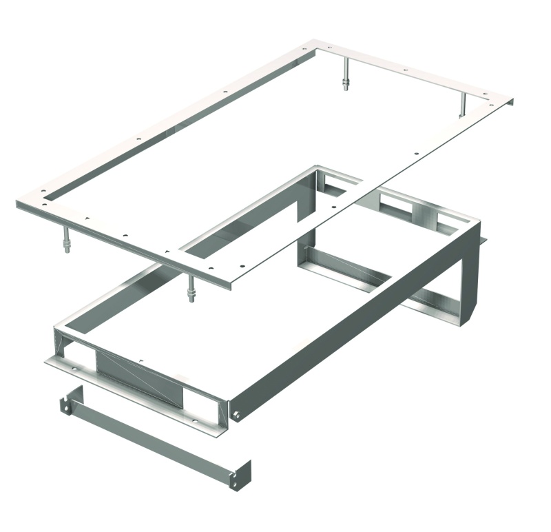 Einbaurahmen für Compactmodule für Edelstahl-Arbeitsplatten