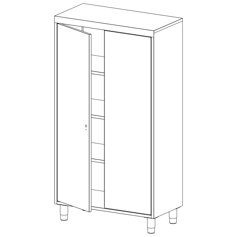 Hochschrank mit Flügeltüren A18B