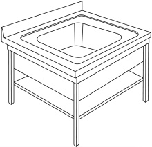 Spültisch LR1V Tiefe 600 mm (1 Spülbecken)